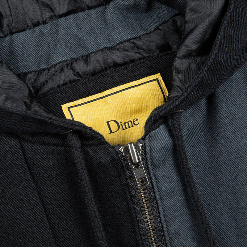 Dime Panel Denim Hooded Bomber Charcoal