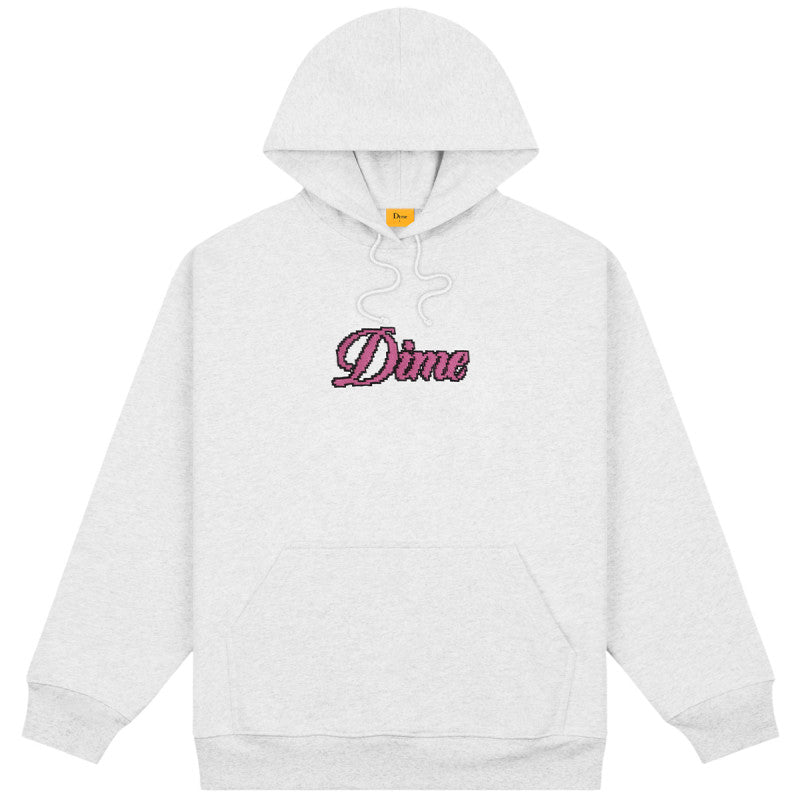 Dime Pixel Cursive Hoodie Ash