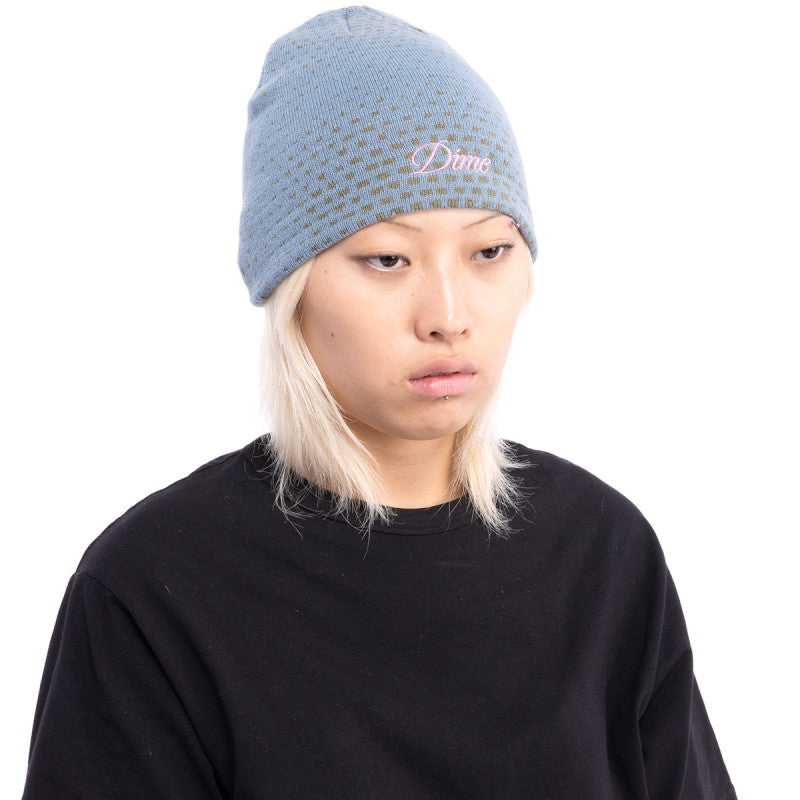 Dime Pixel Skully Beanie Stone Blue