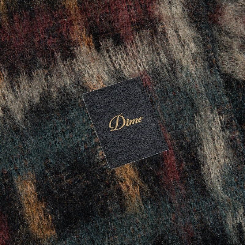 Dime Plaid Mohair Knit Sweater Black