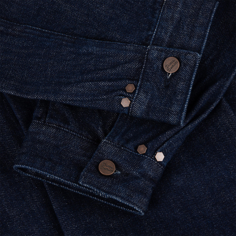 Dime Pleated Denim Jacket Indigo