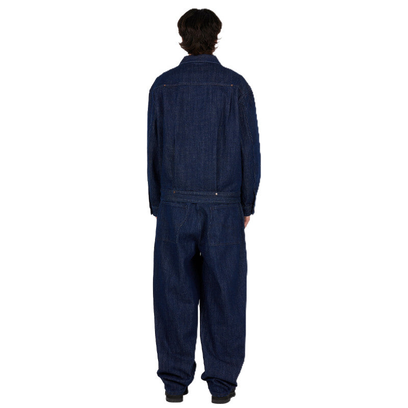 Dime Pleated Denim Jacket Indigo