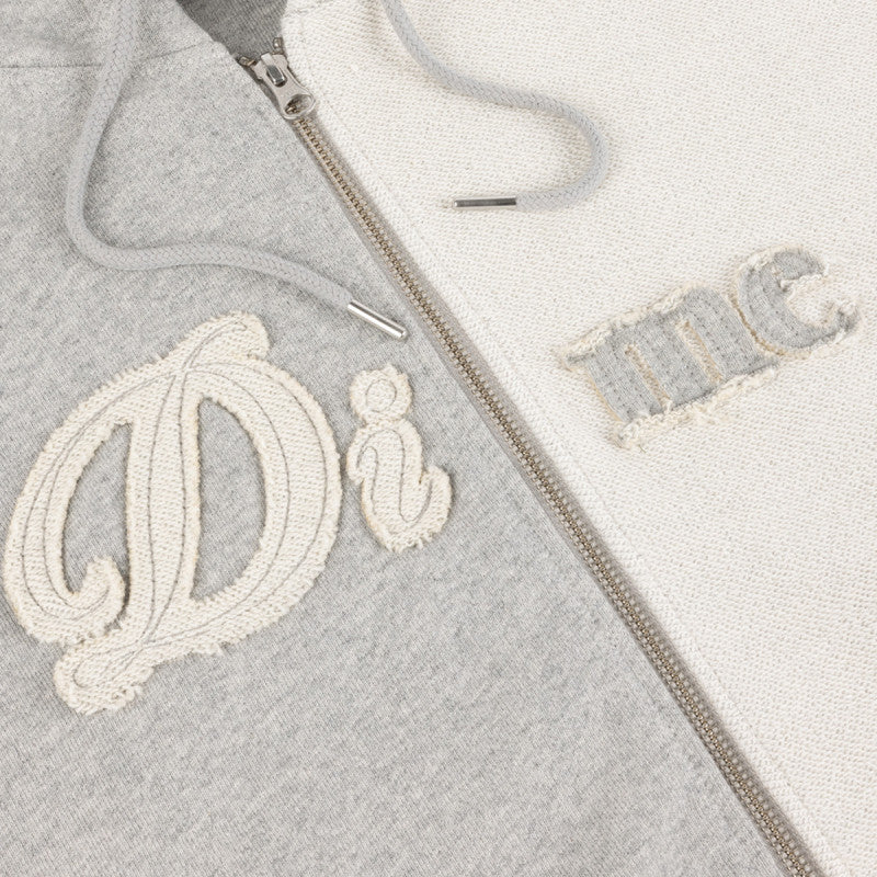 Dime Reverse French Terry Zip Hooded Sweater Heather Gray