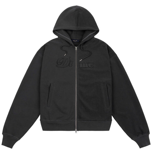 Dime Reverse French Terry Zip Hooded Sweater Vintage Black