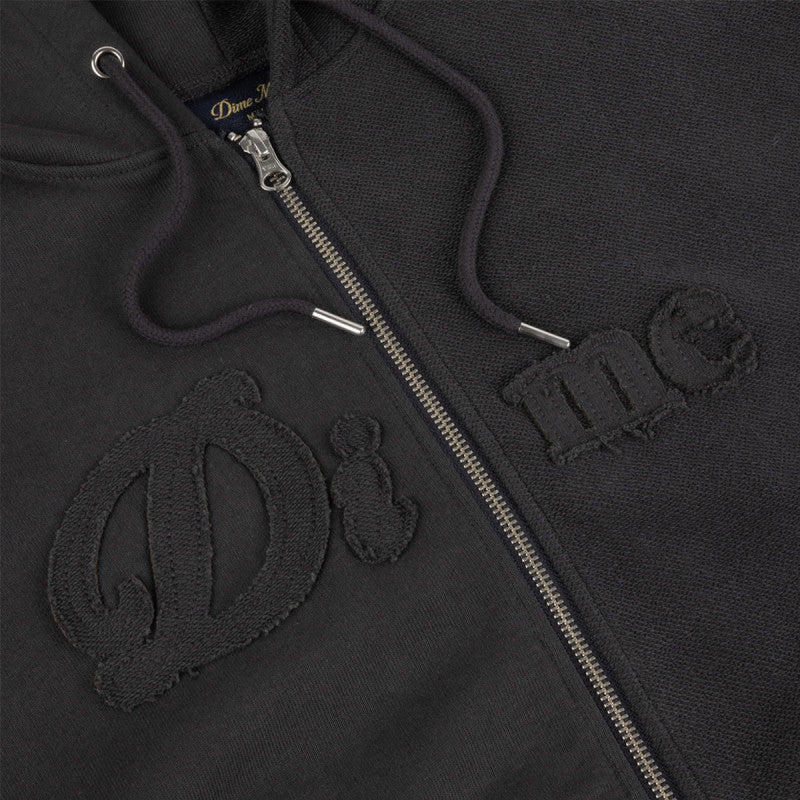 Dime Reverse French Terry Zip Hooded Sweater Vintage Black