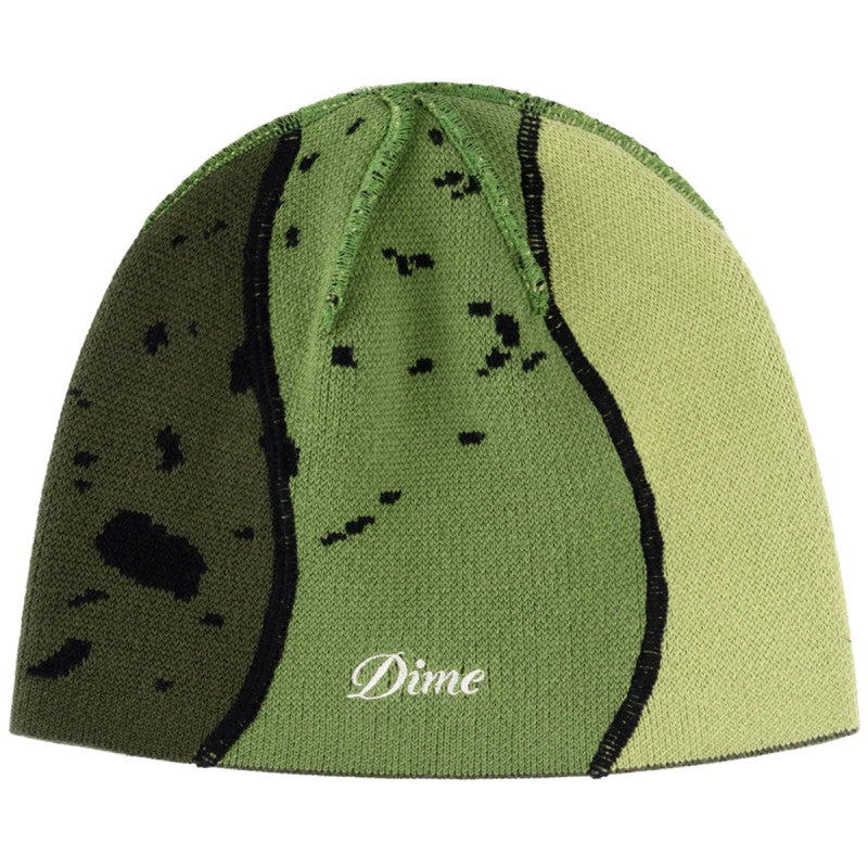 Dime Reverse Stitch Skully Beanie Green