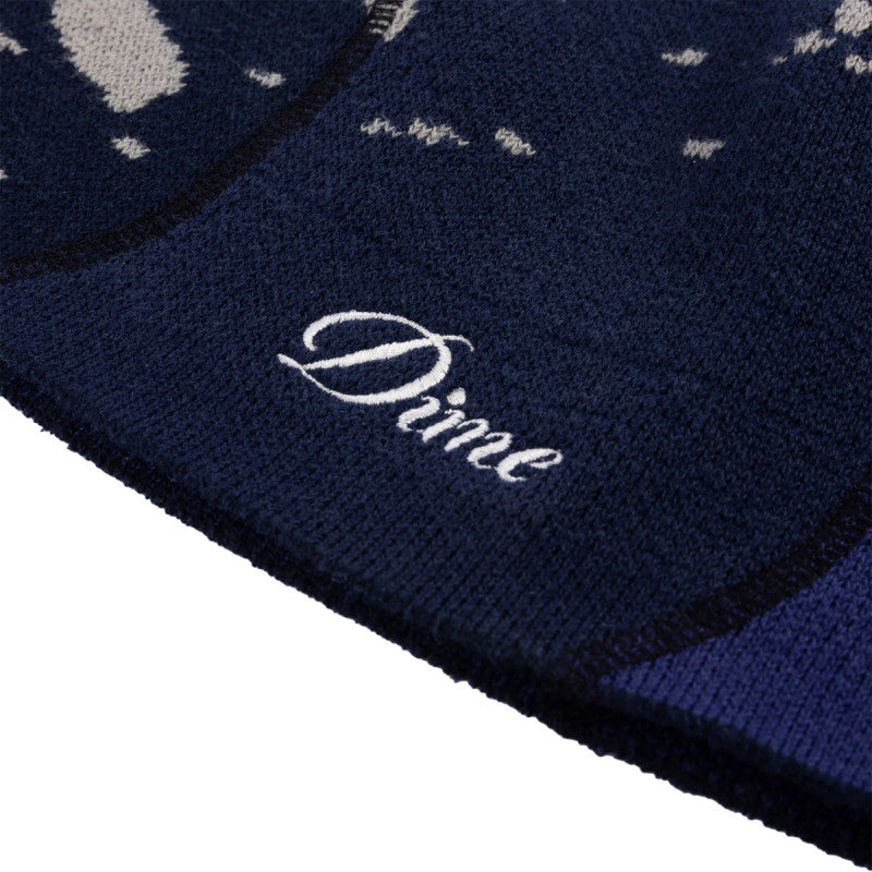 Dime Reverse Stitch Skully Beanie Navy