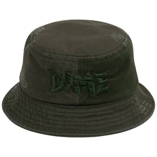 Dime Split Distressed Bucket Hat Army