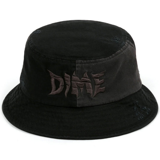 Dime Split Distressed Bucket Hat Black