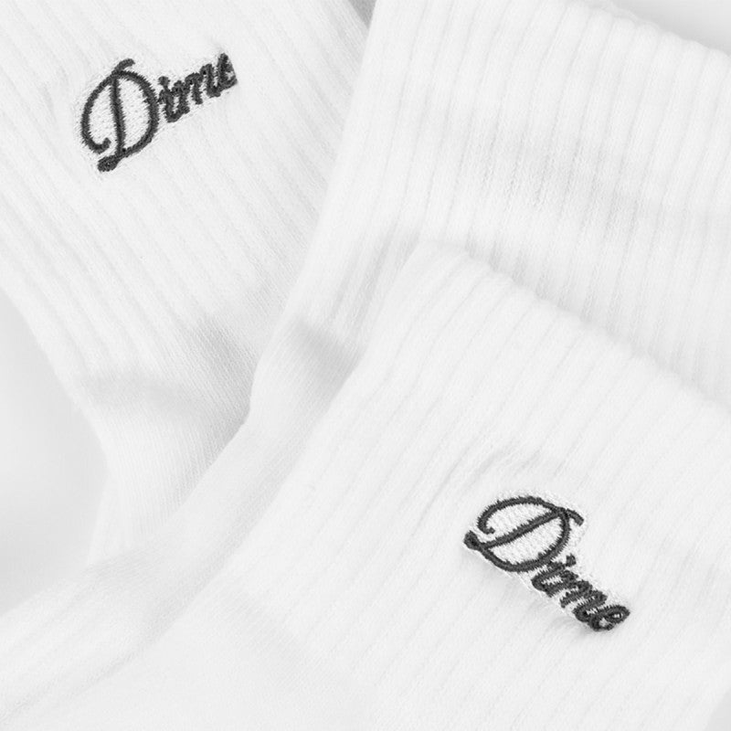 Dime Two Pack Ankle Socks White
