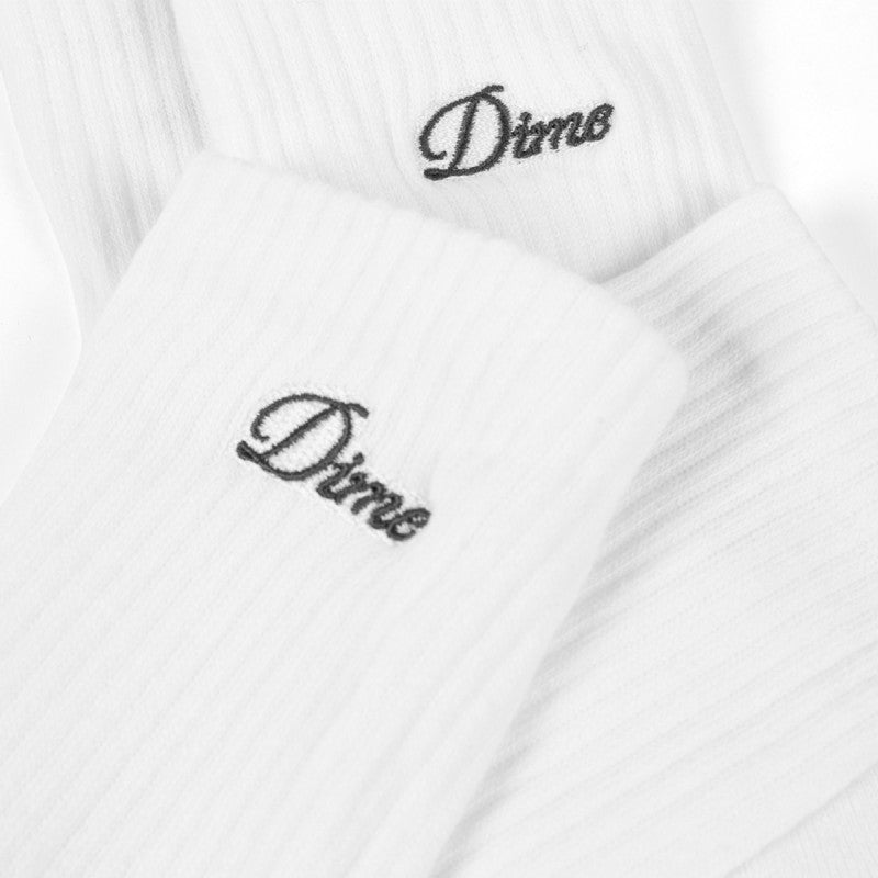 Dime Two Pack Crew Socks White