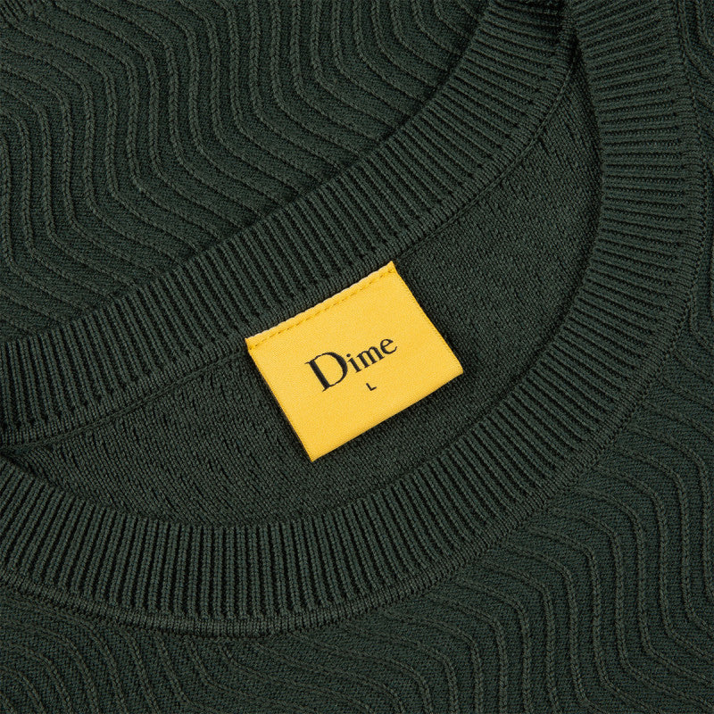 Dime Wave Cable Knit Sweater Forest