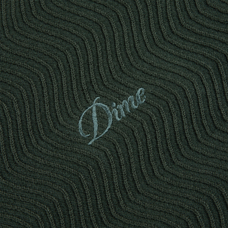 Dime Wave Cable Knit Sweater Forest