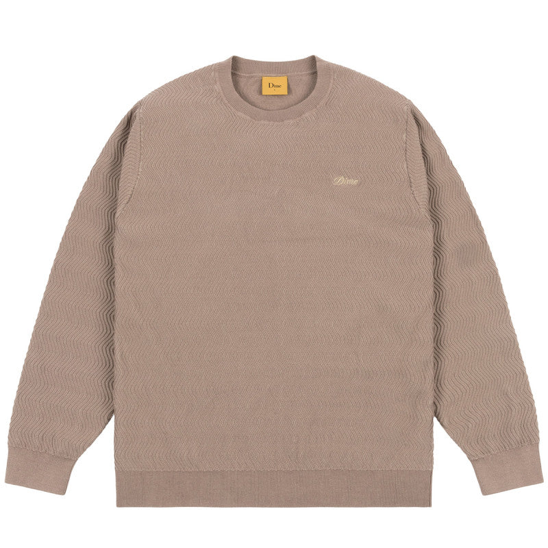 Dime Wave Cable Knit Sweater Tan