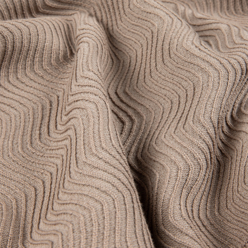 Dime Wave Cable Knit Sweater Tan