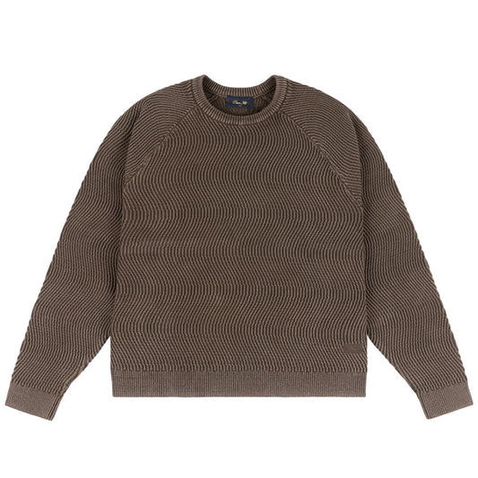 Dime Wave Knit Sweater Brown