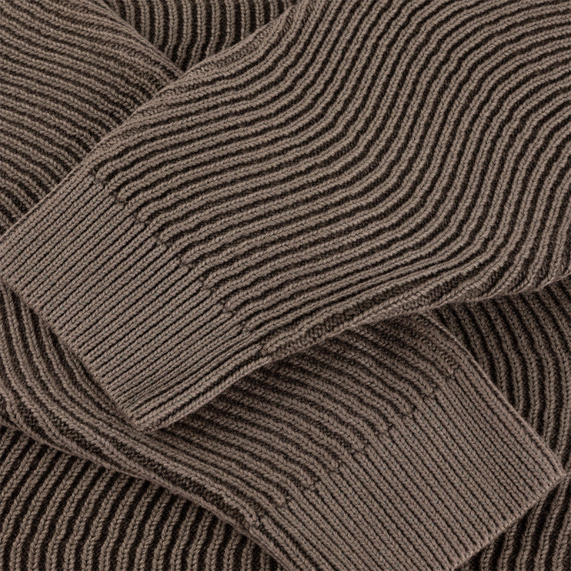 Dime Wave Knit Sweater Brown