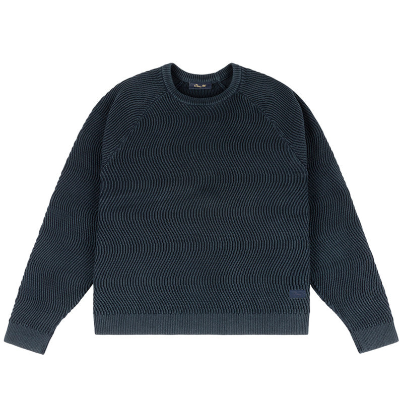 Dime Wave Knit Sweater Navy