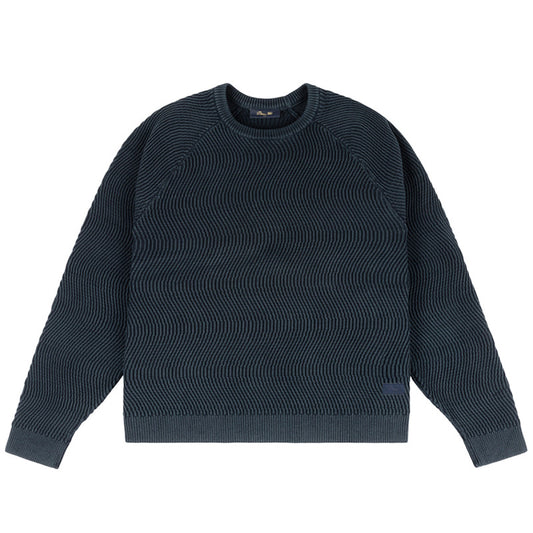 Dime Wave Knit Sweater Navy