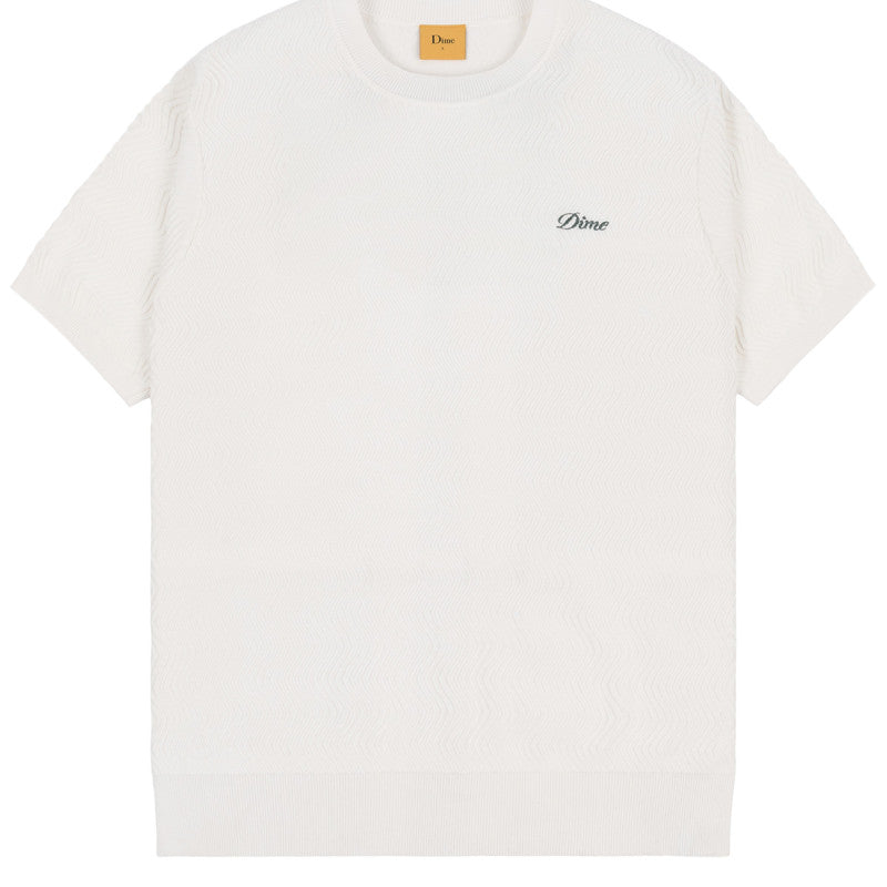 Dime Wave Knit T-Shirt Ivory