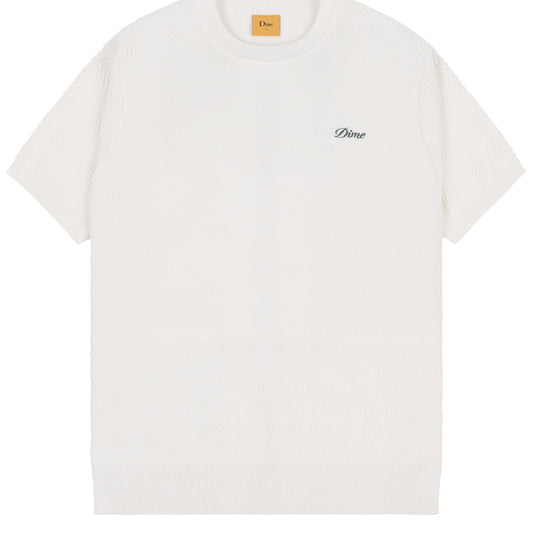 Dime Wave Knit T-Shirt Ivory