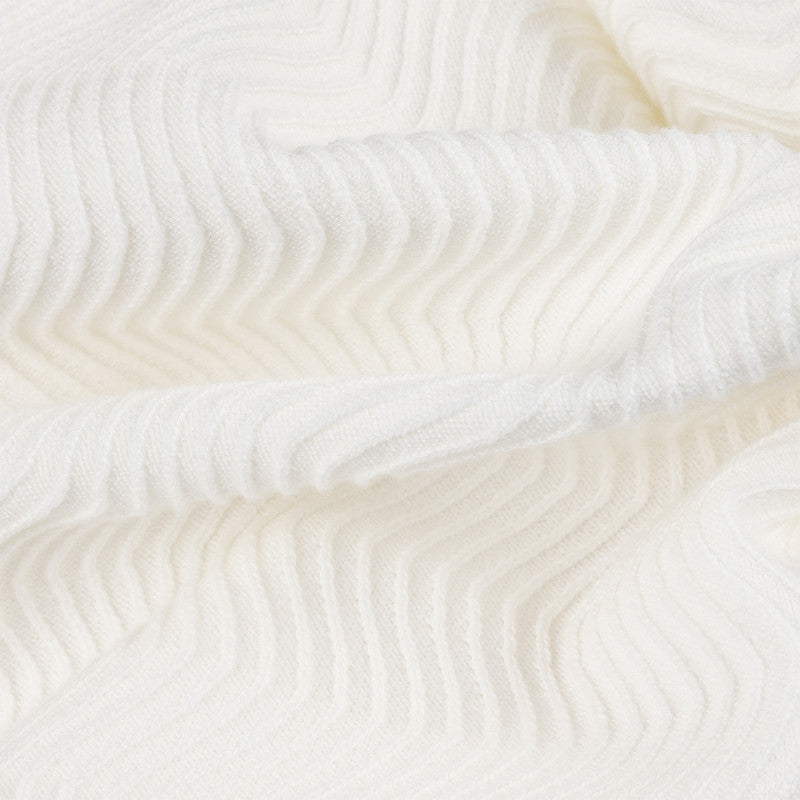 Dime Wave Knit T-Shirt Ivory