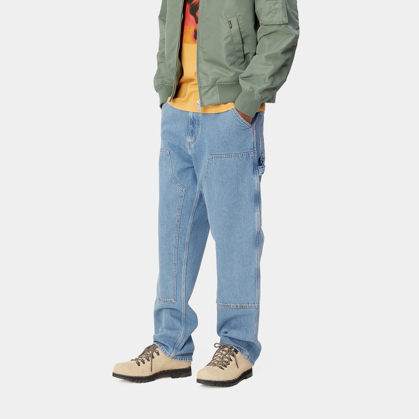 Carhartt WIP Double Knee Pant Blue Stone Bleached