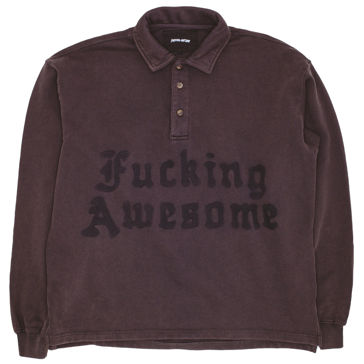 Fucking Awesome Blackletter Rugby Sweater Dark Grey