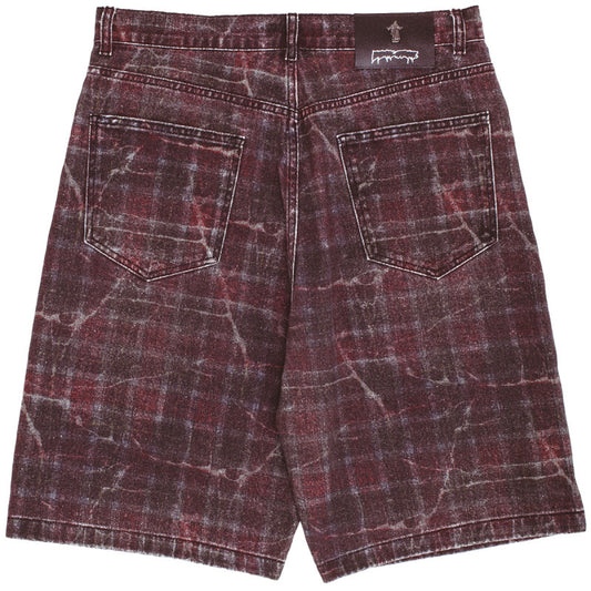 Fucking Awesome Miller Plaid Denim Short Red Plaid