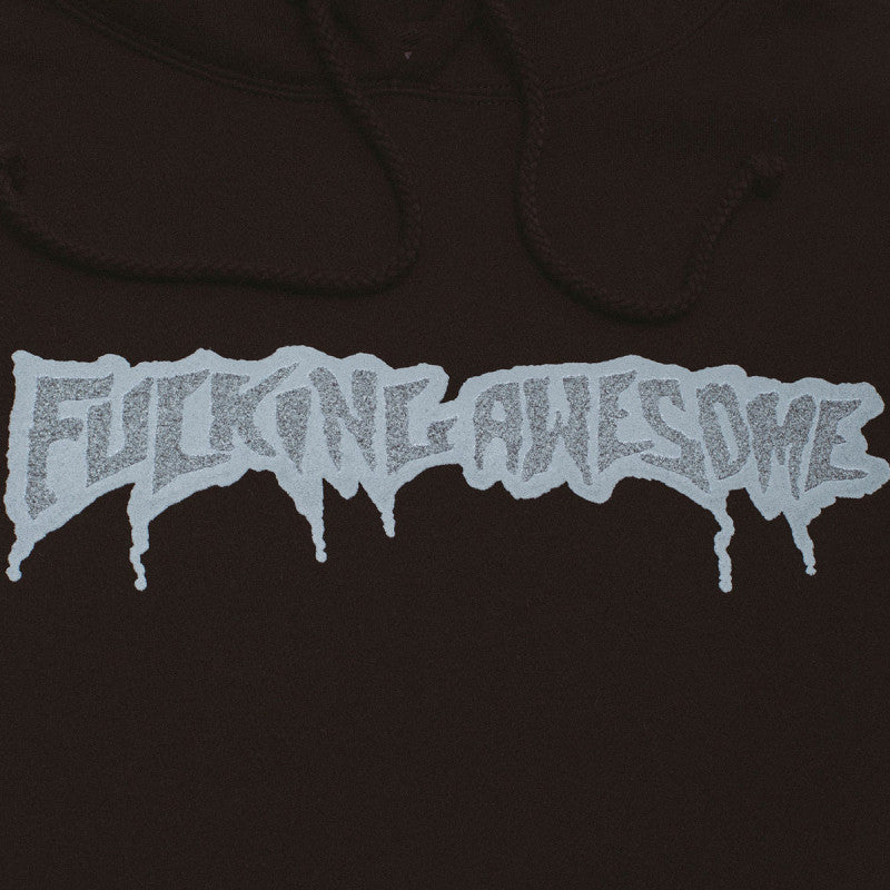 Fucking Awesome Reflective Drip Logo Hooded Sweater Black