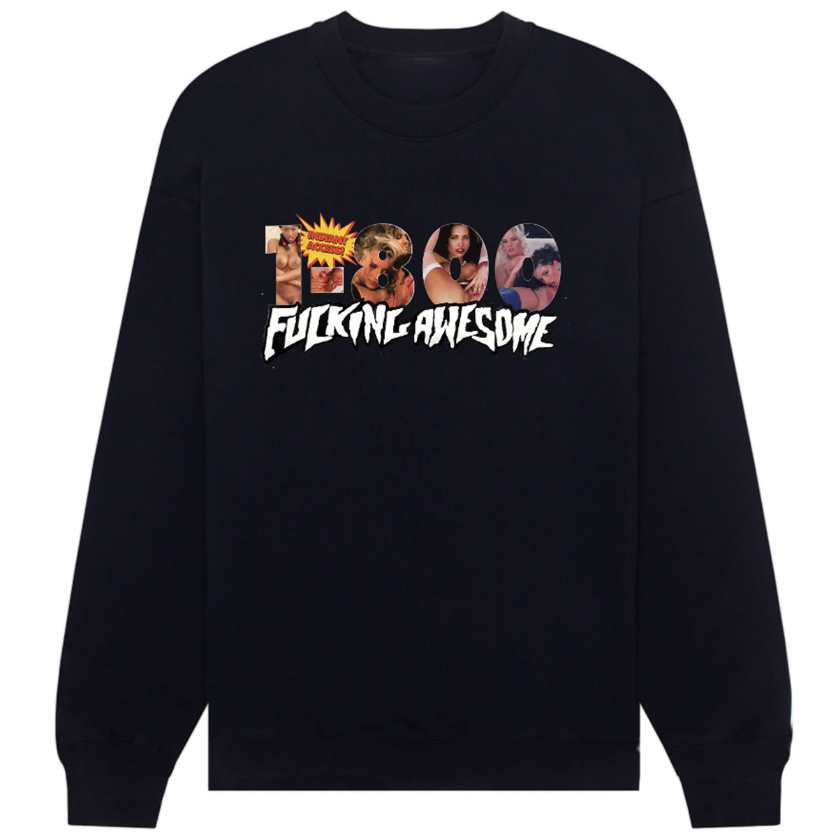 Fucking Awesome Toll Free Crewneck Sweater Black