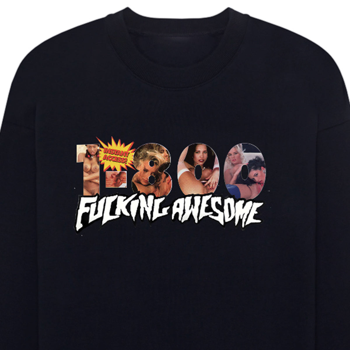 Fucking Awesome Toll Free Crewneck Sweater Black