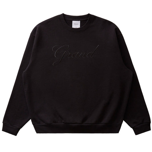 Grand Collection Big Script Crewneck Sweater Black