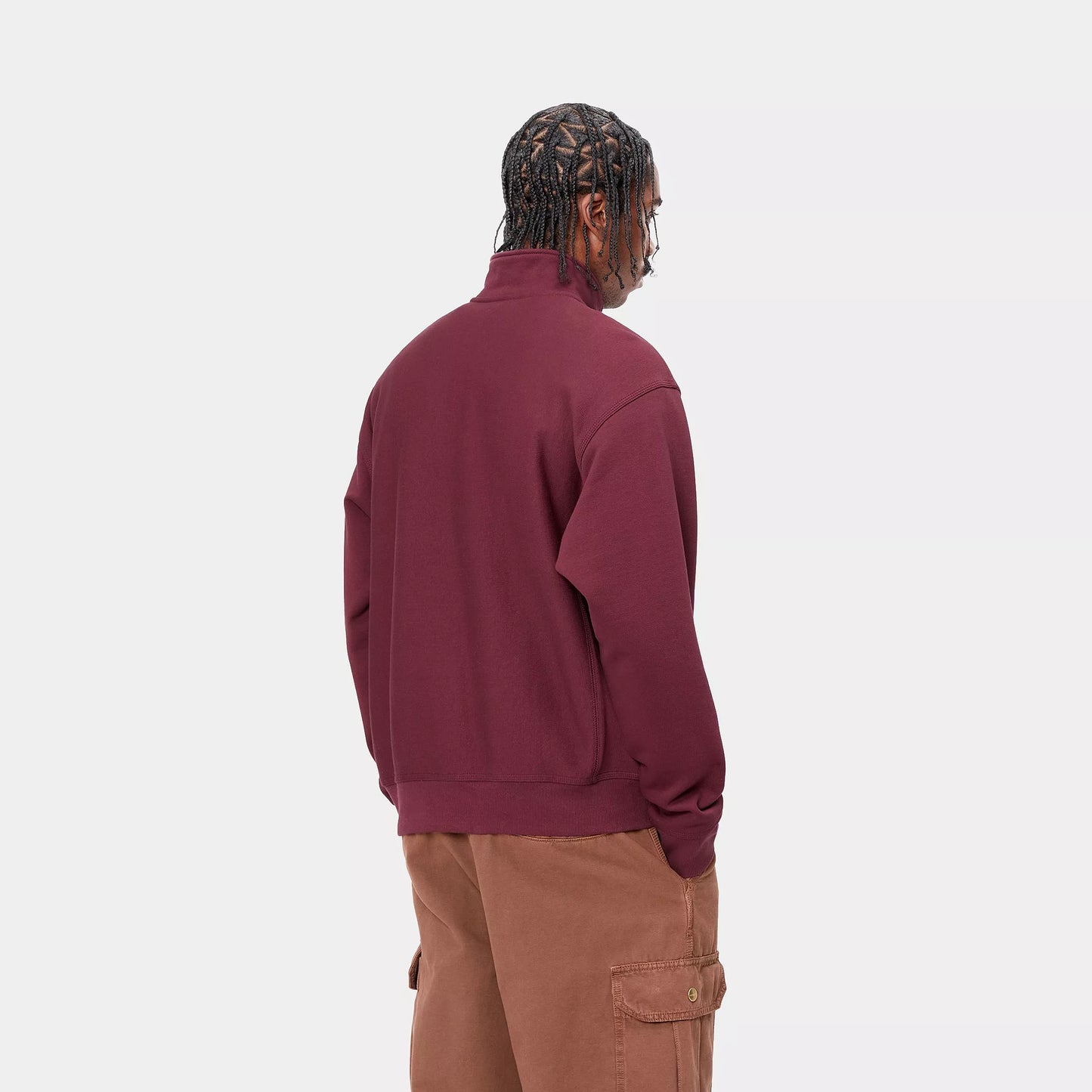 Carhartt WIP Half Zip American Script Sweater Malbec