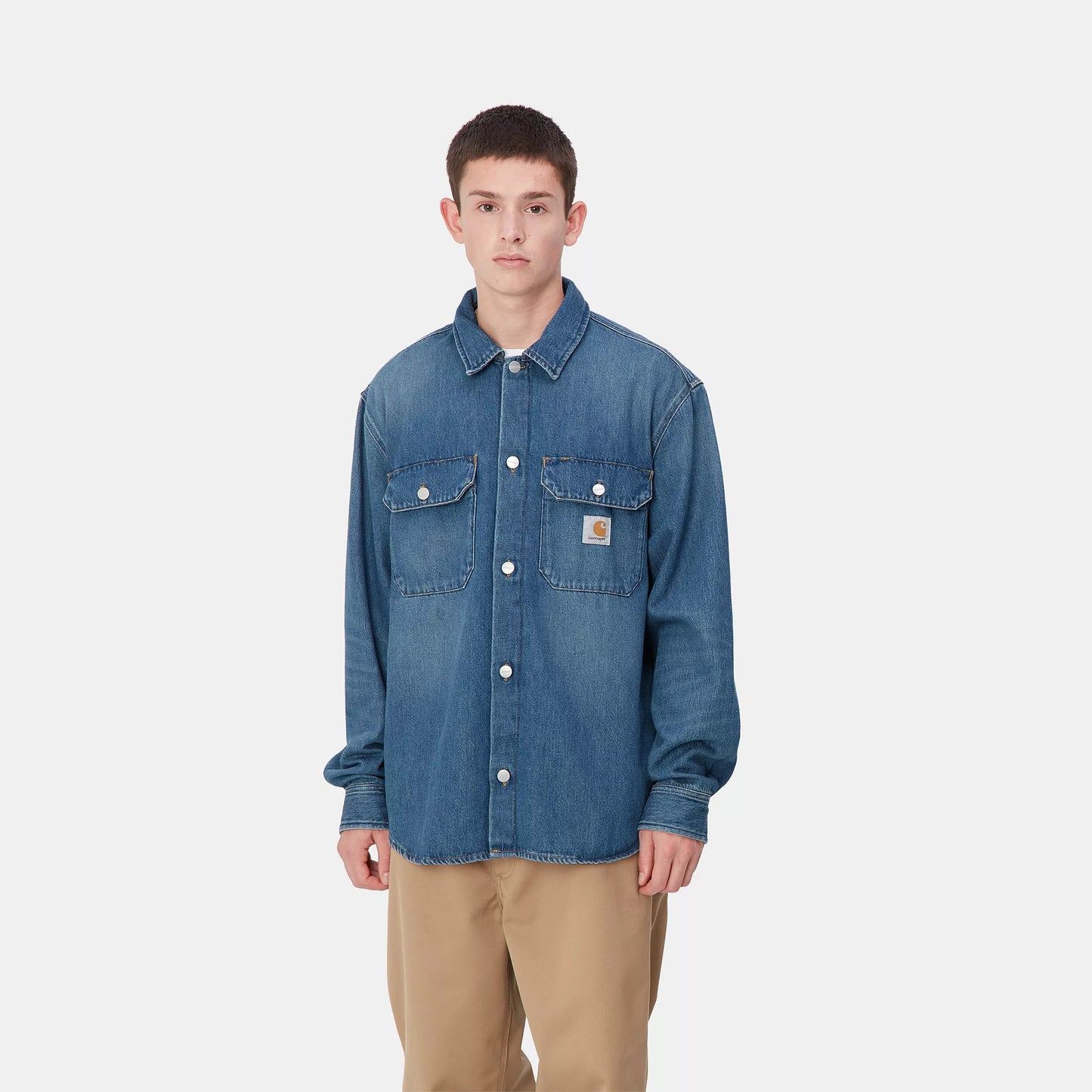 Carhartt WIP Harvey Shirt Jac Blue Dark Used Wash