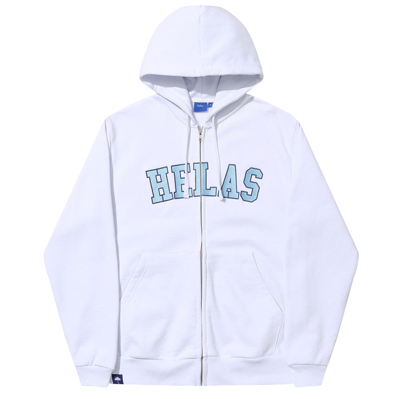 Helas Campus Full Zip Sweater White