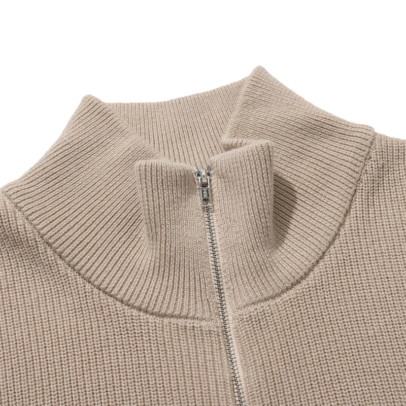 Helas Diploma Quarter Zip Sweater Knit Beige