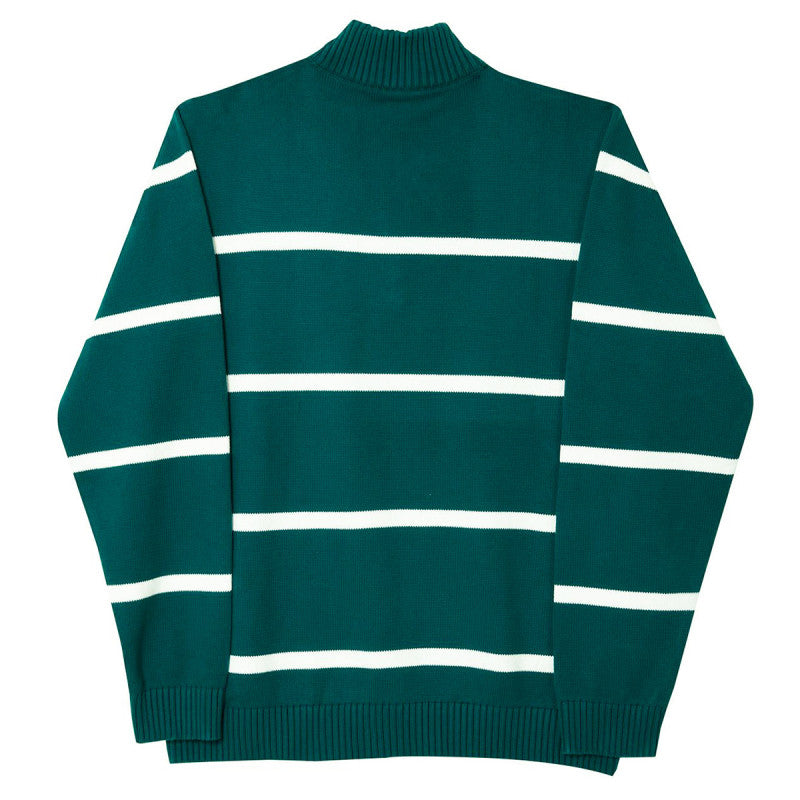 Helas Tricot Knit Quarter Zip Sweater Teal Green