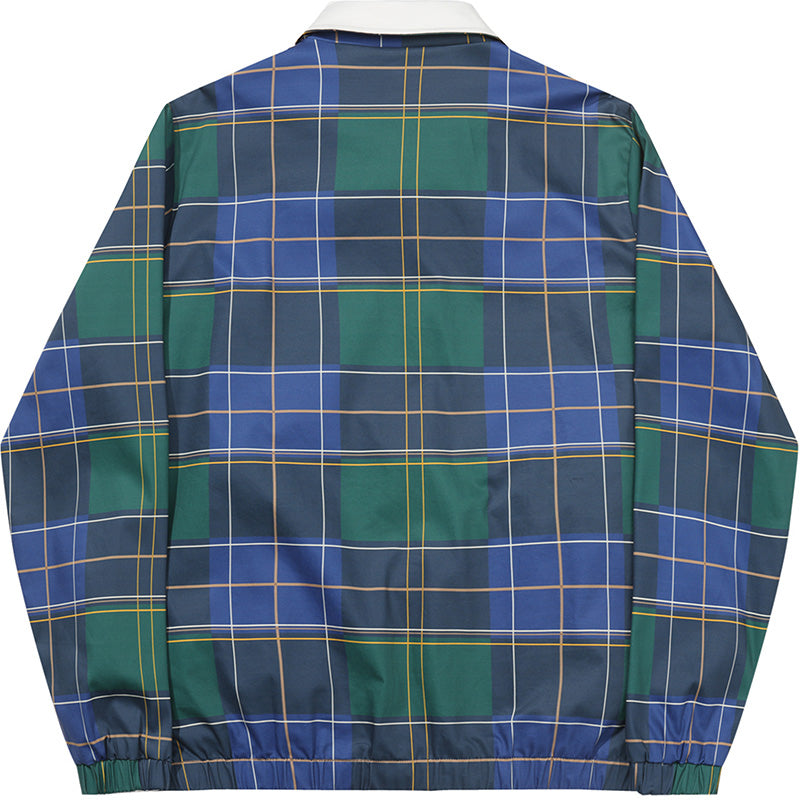 Helas Unique Reversible Jacket Off White/Green Checked