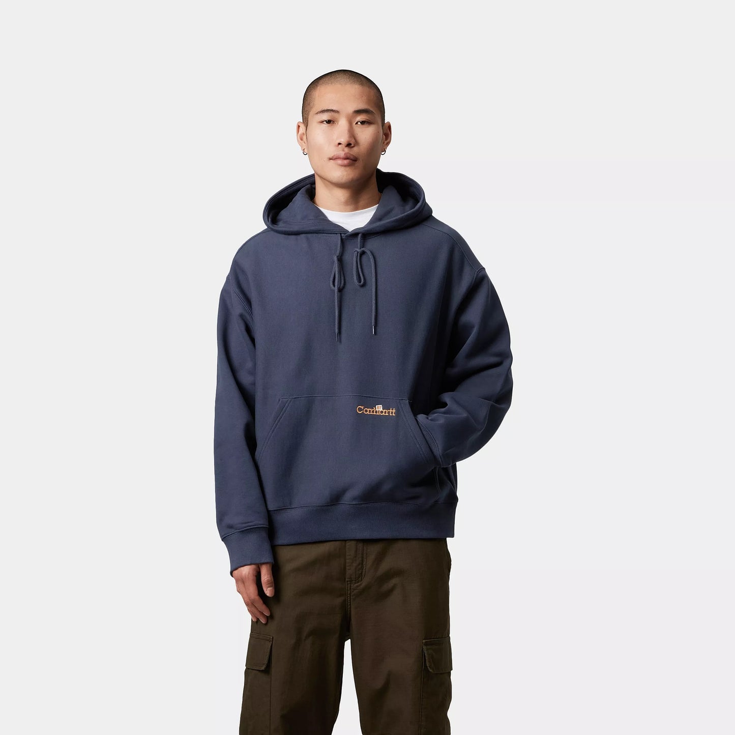 Carhartt WIP Label Script Hooded Sweater Blue