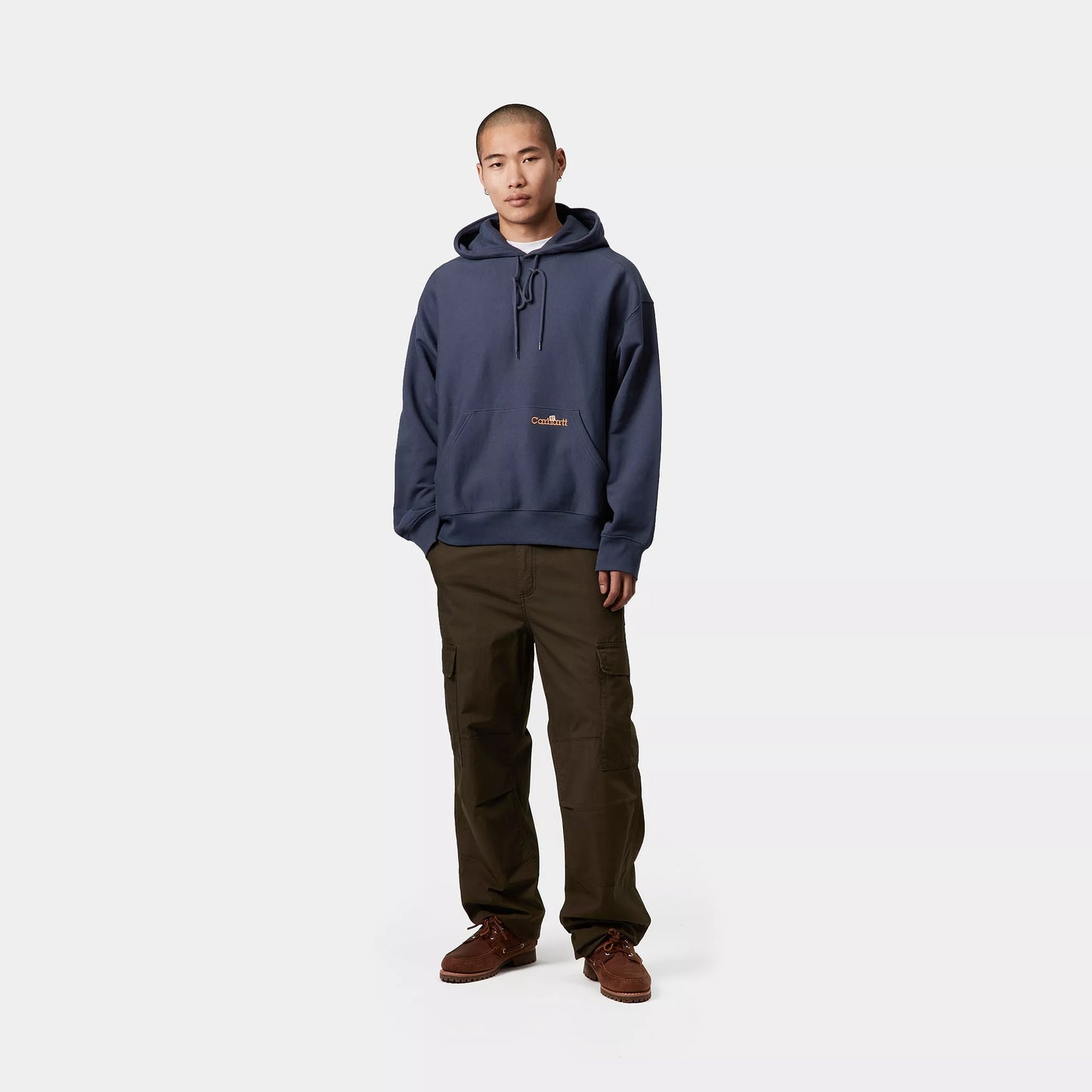 Carhartt WIP Label Script Hooded Sweater Blue