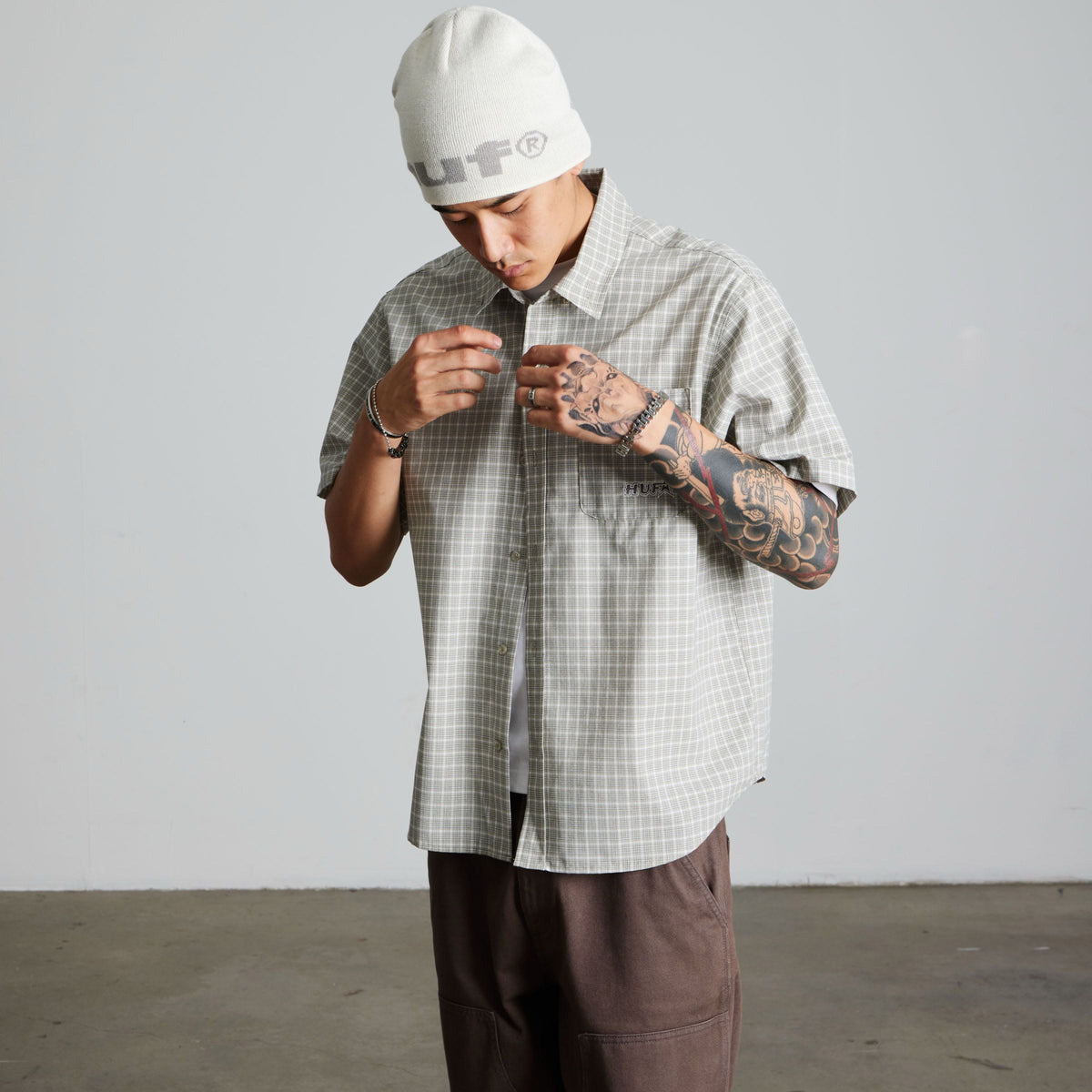 HUF 89 Skull Beanie Bleach/Grey