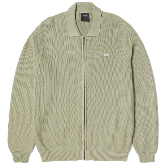 HUF Anton Zip Overdyed Sweater Putty