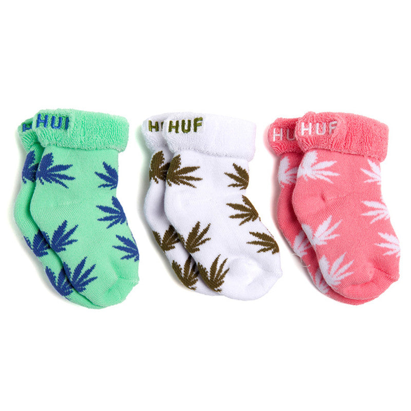 HUF Baby Seed Sockss White/Pink/Turq