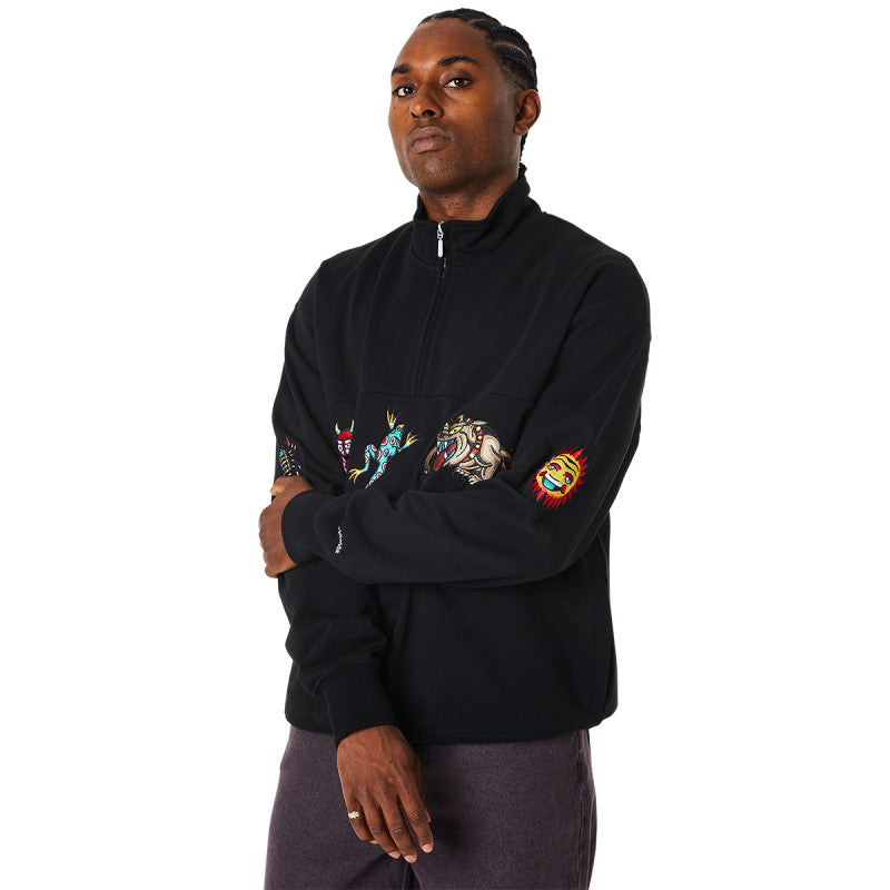 HUF Bledsoe Quarter Zip Fleece Sweater Black