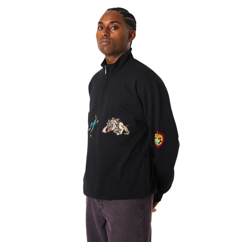 HUF Bledsoe Quarter Zip Fleece Sweater Black