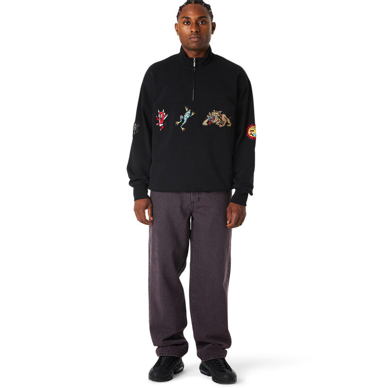 HUF Bledsoe Quarter Zip Fleece Sweater Black