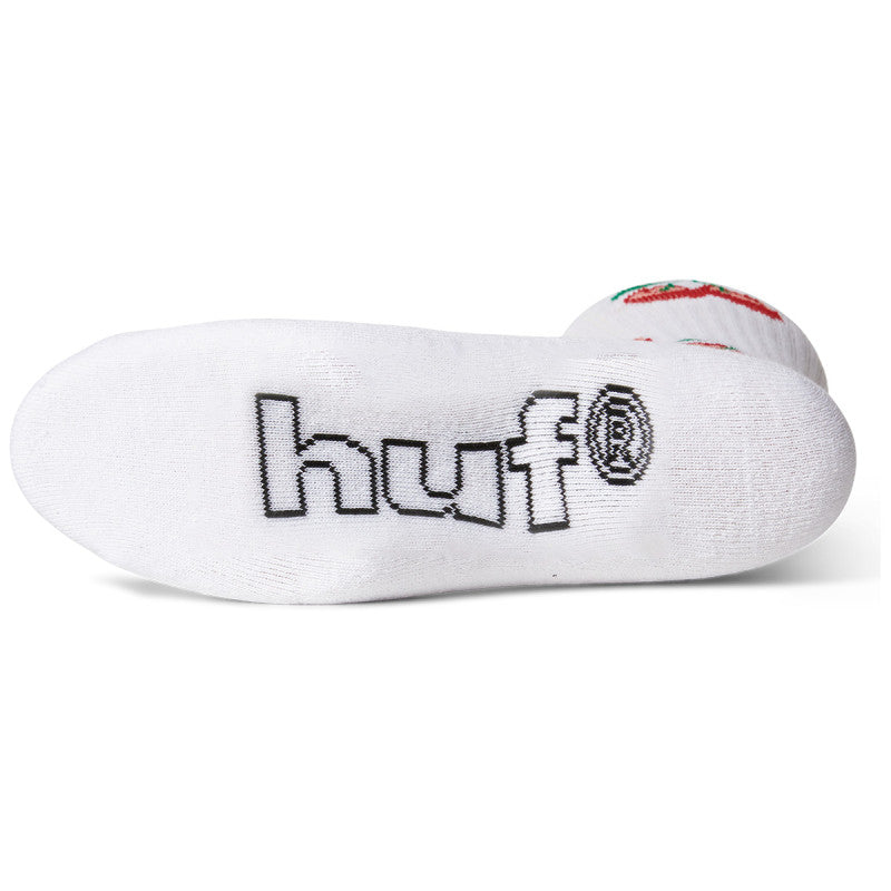 HUF Cherry Bomb Crew Sock White