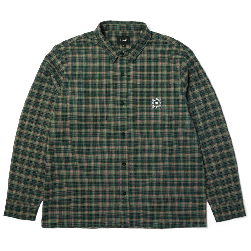 HUF Cross Plaid Longsleeve Shirt Pine