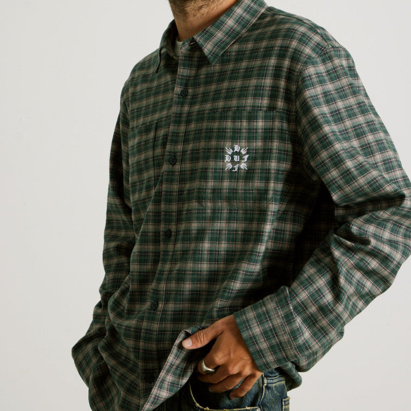 HUF Cross Plaid Longsleeve Shirt Pine